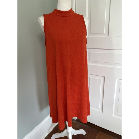 Catherine Malandrino Size Small Orange Textured A Line Knit Knee Dress - Picture 1 of 5